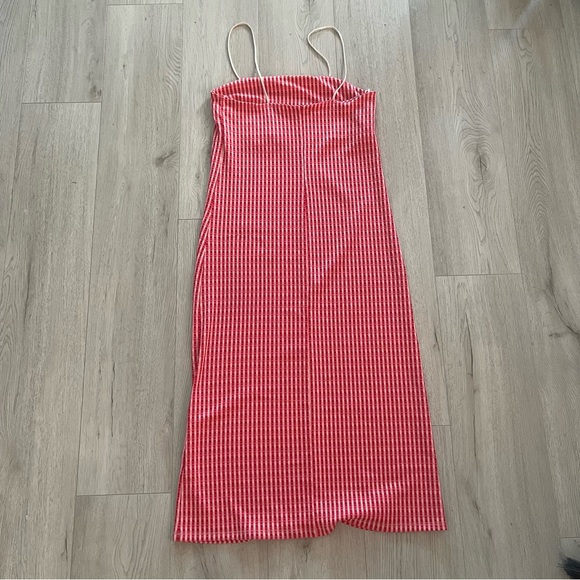 Zara Jacquard Gingham Midi Dress - Picture 6 of 6